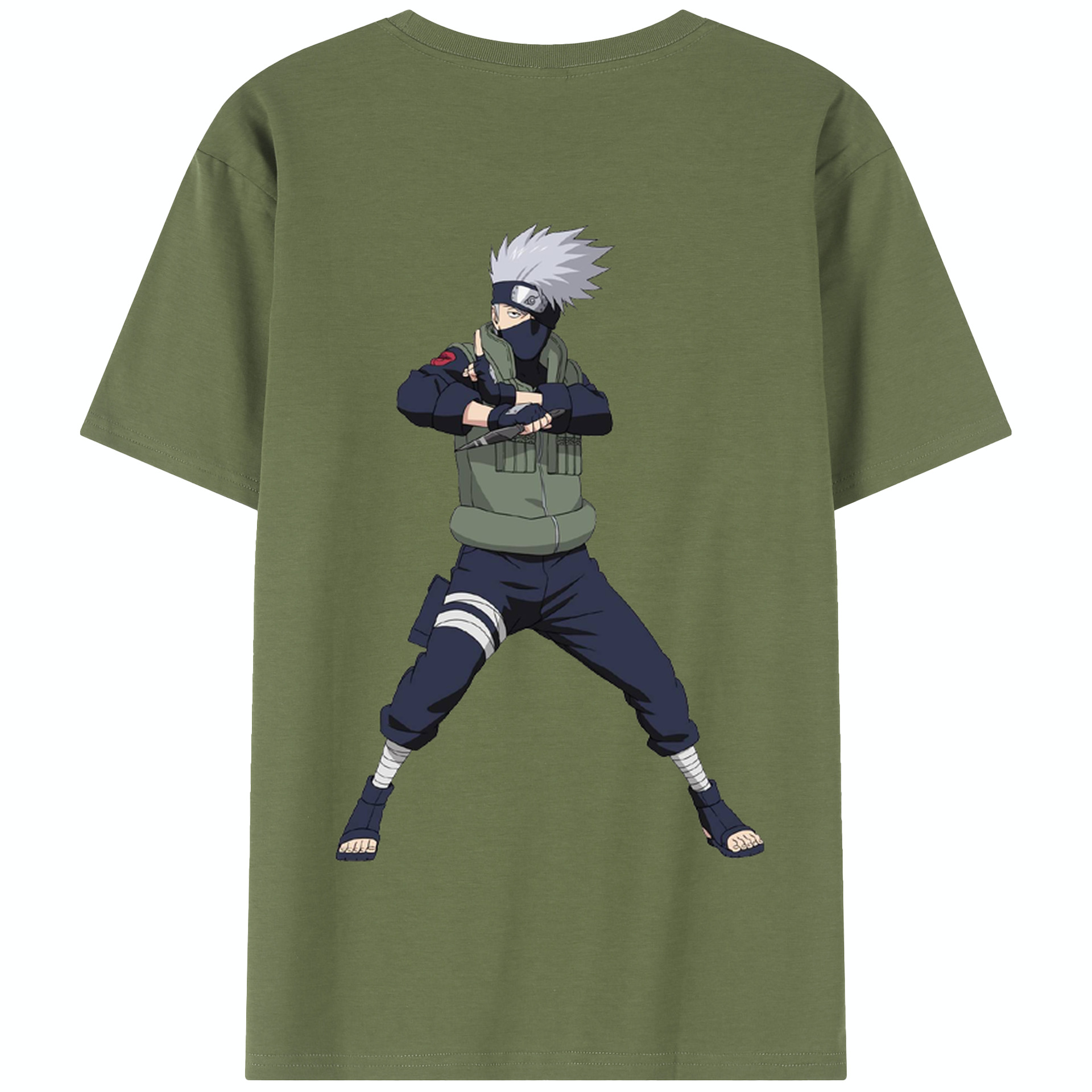（画像用） NARUTO -ナルト- はたけ カカシ Hatake Kakashi 綿100％半袖Tシャツ（背面プリント）
